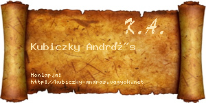 Kubiczky András névjegykártya
